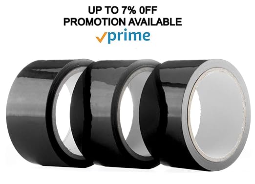ABC Carton Sealing Tape 1.89 Inches Wide x 999.56 yd Length. 6 Rolls of Black Moving Tape for Boxes. Box Tape for Moving, Packing, Shipping, and Mailing. 2 mil Thick Acrylic Shipping Tape Rolls
