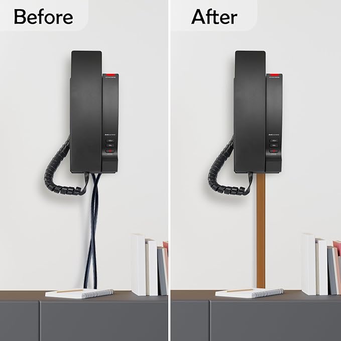 Rubber Bond TV Cord Hider Cable Protector - Strong Self Adhesive Wall Cord Cover Cable Hider - Low Profile Cable Management Wall Cord Concealer Cable Raceway (Brown, 6 Feet)