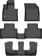 HAFIDI® Floor Mats Fit for 2021-2025 Volvo XC90 Recharge 7 Seats All Weather Protection TPE Anti-Slip Automotive Floor Liners, Fits 1st & 2nd & 3rd Row Full Set Custom Accessories, Black