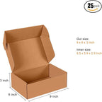 9x6x3 inch Small Shipping Boxes Set of 25, Brown Corrugated Cardboard Box Literature Mailer for Mailing Packing Moving and Storage