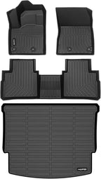 HAFIDI® Floor Mats & Cargo Liner Set Fit for 2021-2025 2026 Nissan Rogue | S | SV | SL | Platinum (Not Sport) All Weather Protection TPE Anti-Slip Car Full Set Floor Liners Custom Accessories -Black