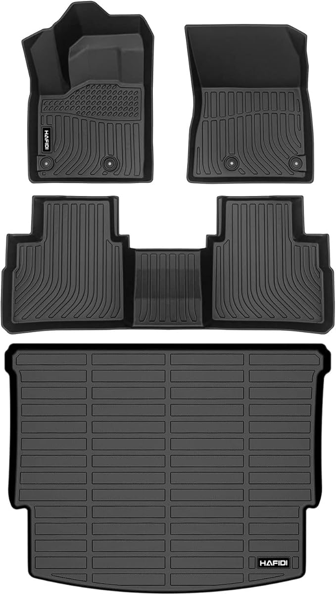 HAFIDI® Floor Mats & Cargo Liner Set Fit for 2021-2025 2026 Nissan Rogue | S | SV | SL | Platinum (Not Sport) All Weather Protection TPE Anti-Slip Car Full Set Floor Liners Custom Accessories -Black