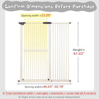 Lumizone Extra Tall Cat Gate 61.02" High Pressure Mounted Extra Wide 46.65"-50.78" (17Sizes) 1.37" Gap No Drilling Auto-Close Tall Pet Gate for Dogs (Cream, 46.65"-50.78" W)