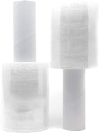 12 Packs of 5 inch x 1000 ft Stretch Wrap Film with Handle 70 Gauge Extra Thick Clear Mini Hand Stretch Wrap Rolls, Clear