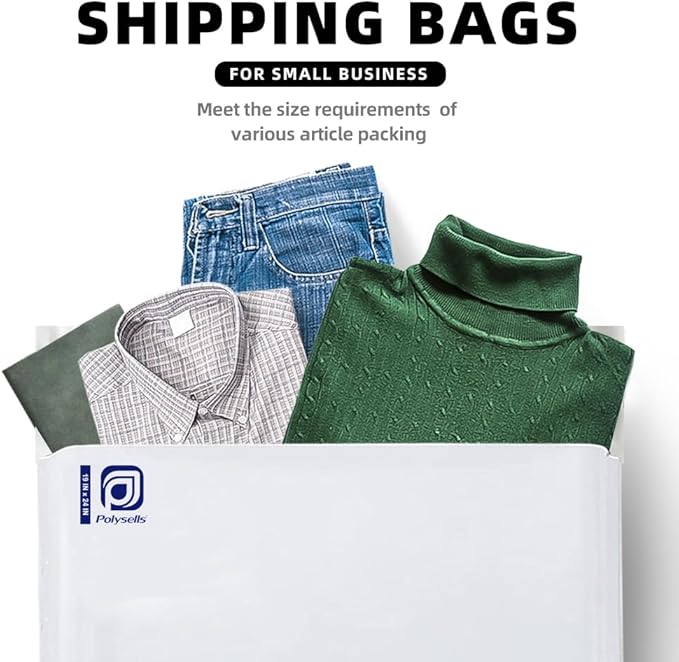 POLYSELLS 50 pcs 19x24 Inches White Poly Mailers Shipping Envelopes, Strong Adhesive Sealing, Waterproof, and Tear-resistant Postal Mailing Bags for Clothing, Books, and Accessories