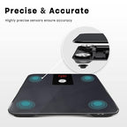 GE Digital Bathroom Scale for Weight, Smart Bluetooth Body Weight and BMI, Electronic Black Weighing Scale for Bath Home, Accurate 400lb Capacity