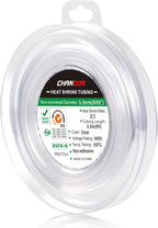 Chanzon 2:1 Ratio 9/64" (3.5mm) Heat Shrink Tubing 8Ft Roll (2.5M Total Length) Clear/Transparent Polyolefin Sleeving Wrap Shrinking 2 to 1 1pcs