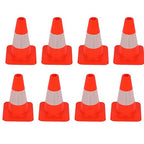 8 Pack 12" Traffic Safety Cones with Reflective Collars, Orange Construction Cone, Restorable Parking Cones, Heavy Duty Road Cones for Parking Lot, Traffic Control, Driveway Road Parking