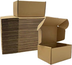 50 Pack 6x4x3 Inches Brown Corrugated Mailer Boxes -Corrugated Cardboard Mailing Boxes for Small Business Packaging and Gift Presentation