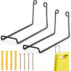 2 Pack Caution Wet Floor Safety Sign Hanger, Wall Mount Sign Hangers with 10 Signs Capacity(Total), Stainless Steel for Easy Installation, Ideal for Commercial Use, Schools, Hospitals
