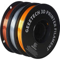 Geeetech Bundle Silk PLA Filament 1.75mm for 3D Printer, Metal-Like Shiny 3D Filament, 3 Spools Pack, 0.5kg/Spool, Dimensional Accuracy +/- 0.02 mm, Metallic Silver+Copper+Gold