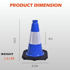8 Pack 12 Inch Blue Safety Cones Durable with Black Base, Driveway Markers, Skating Practice, Pet Agility Training, Parking Lot Use (8, Blue, 12 Inch)