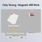 Glass Whtieboard - Glass Dry Erase Board 48" x 36" Magnetic White Board Writing Board White Boards for Walls Wall Office Home, Gray