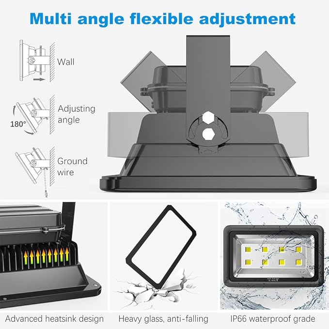400W Outdoor LED Flood Light, 40000LM Super Bright, 110-285V, IP66 Waterproof, 6000K Daylight White Security Lights,Lighting for Playground Yard Stadium Lawn Ball Park