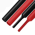XHF Black&Red 1/2 Inch 8Ft 3:1 Waterproof Heat Shrink Tubing Roll Marine Grade Adhesive Lined Heat Shrink Tube, Insulation Sealing Oil-Proof Wear-Resistant