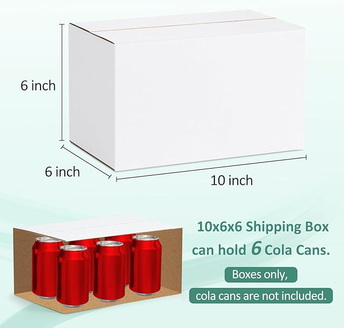 Eupako 10x6x6-Small-Shipping-Boxes-30-Pack-White-Corrugated-Box-Mailers, Cardboard Boxes for Packaging Small Business, Mailing