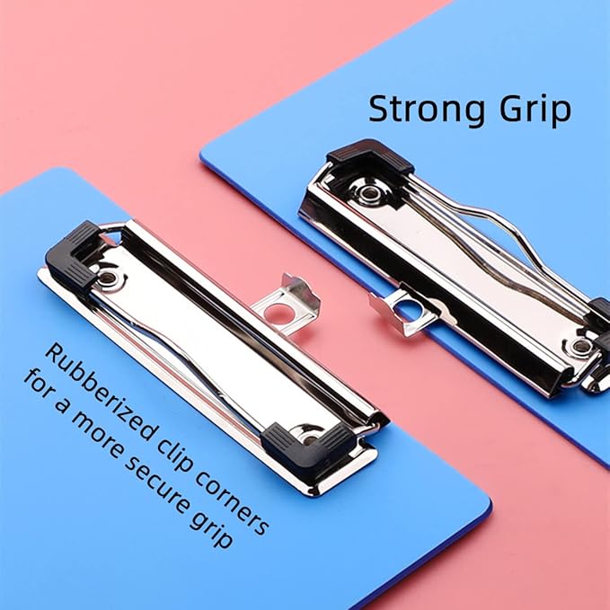 Plastic Clipboards, 6 Packs A4 Size Clip Boards, Paper Clips, Nursing Clipboard, Paper Clip Holder, Writing Board, Document Holder