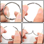 30 Pcs Book Rings 1.5 inch Nickel Plated Steel Binder Circles with Hole Puncher