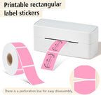 1x2 Inch Thermal Labels,500PCS Rectangle Stickers,Waterproof Removable Blank Stickers for Address,Jars,Freezer Containers & Pantry Organization,Pink