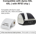Hehua 10-Roll 1744907 with RFID Chip, 4 x 6 Direct Thermal Printer Shipping Labels, Compatible with DYMO LabelWriter 5XL 4XL LW Extra-Large Internet Postage Labels, 4" x 6" Size, Total 2200 Quantity
