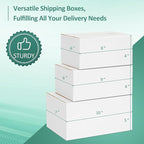 Eupako 30 Pack Small Shipping Boxes Assorted Sizes, 8x6x4 & 9x6x4 & 10x7x5 10 PCS Each Small Boxes, White Corrugated Box Mailers, Cardboard Boxes for Packaging Small Business, Mailing