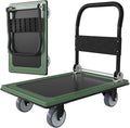 WUD Push Cart, Folding Mobile Platform Trolley,Thickened and Reinforced, 360° Swivel Wheels,30.3 “L x 19.7 ”W, 900 lb. Green Dolly cart with Wheels