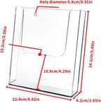 Clear Wall Mount File Display Rack Space Saving Acrylic Document Organizerss for Office School Supplies Office Wall Mounted Paper Tray