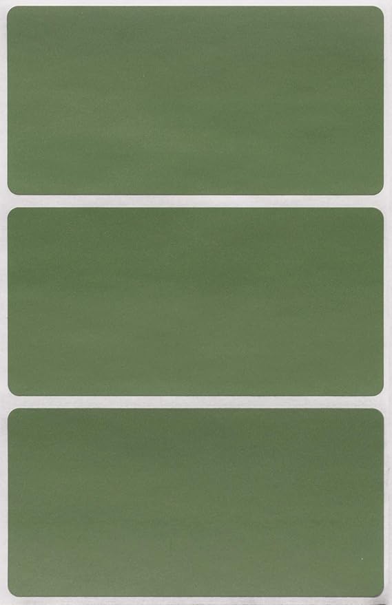 Royal Green Rectangular Stickers Color-Coding Labels for Organizing, Moving, and Storage Boxes 4" x 2" Stickers to Write On Name Tags, 150-Pack (Olive Green)