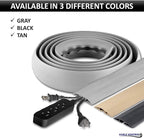 Kable Kontrol Floor Cord Cover kit - 6 Feet Long Tan Plastic Cable Protector, Hides Cords and Conceals Wires, for Extension Cord Cable Management, Channel Size 0.75” W x 0.43” H