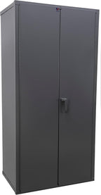 Jamco Extra Heavy Duty Steel Storage Cabinet with Solid Lockable Doors, 14-Gauge All-Welded Metal Cabinet, 4 Adjustable Shelves, 7,200 lbs Capacity, 24" D x 36" W x 74" H, Gray