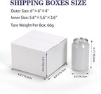 25 Pack Shipping Boxes 6x6x4 Inches, White Corrugated Cardboard Mailing Box for Packing, Mailing, Small Business