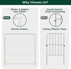 FXW Garden Fence Outdoor for The Yard – 24in(H) x 91.3ft(L) Heavy Duty Metal Animal Barrier for Dog and Rabbit, Decorative Dog Fence, 48 Panels, White