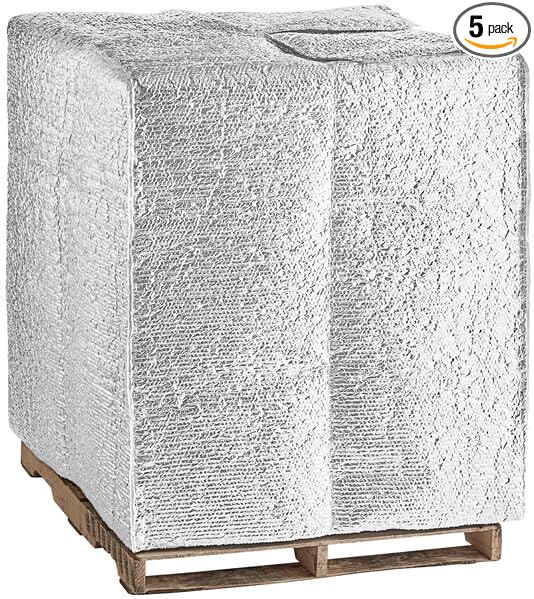 Insulated Pallet Cover, 48 x 40 x 48 Inches, Silver, 3/16 Inch Thick, 5 per Bundle