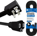 9 ft Heavy Duty Appliance Extension Cord, 14 AWG, 15A 125V 1875W, 3 Prong Flat Plug, ETL Listed, Short Power Extension Cable for Air Conditioner, Refrigerator, Microwave, Indoor Use, Black