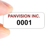 MyAssetTag Custom Asset Labels with Sequential Numbering | 0.5" x 1.25" Vinyl Tags with Heavy Adhesive, Pack of 100, Made in USA