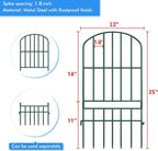 Adavin Animal Barrier Garden Fence,10 Pack Green 12''L x 25" H no dig Fence, Underground dig Protection for Dog Rabbits Rustproof Metal Wire Panel Border, 10 ft Ground Stakes for Outdoor Patio