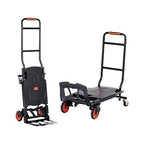 VEVOR Aluminum Folding Hand Truck, 2 in 1 Design 300 Lbs Capacity, Heavy Duty Industrial Collapsible cart, Dolly Cart with Rubber Wheels for Transport and Moving in Warehouse, Supermarket, Garden