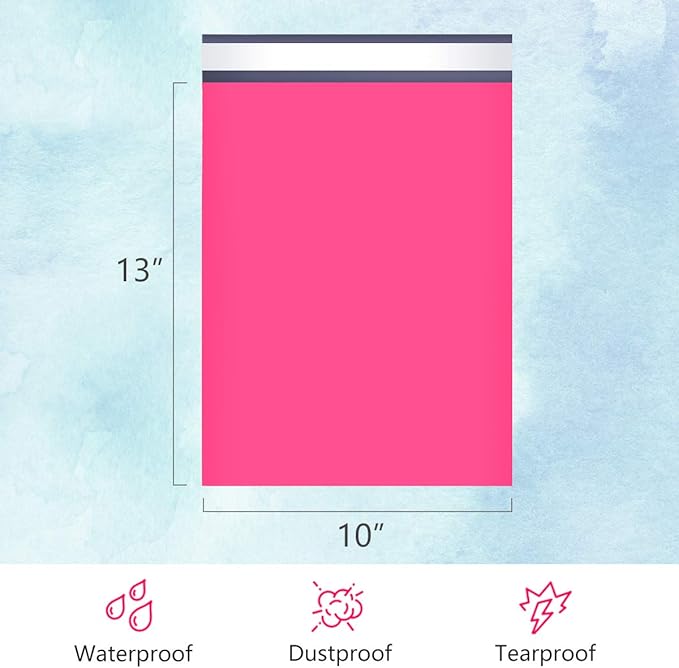 UCGOU Poly Mailers 10x13 Inch Hot Pink 100 Pack Shipping Bags #4 Strong Mailing Envelopes Boutique Packaging Postal Self Seal Adhesive Waterproof and Tear Proof Small Business for Clothes Books