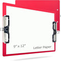 Aluminum Metal Clipboard Stainless Hangable Pen Holder Double Clip Board Size A4 9" x 12.6" for School Office Business Medical Professionals Workshop Factory (Red, A4-DoubleClip)