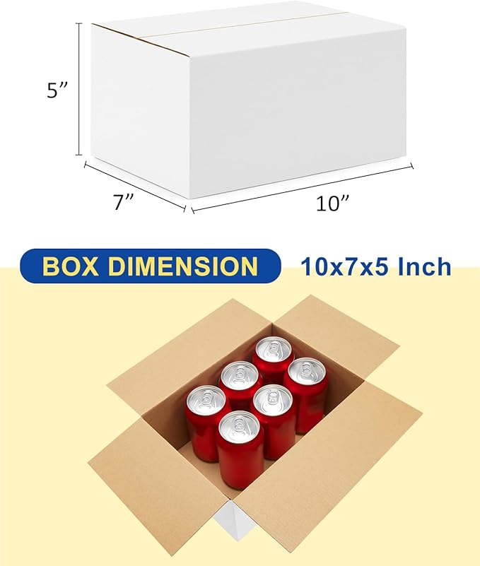 40-Pack-Small-Shipping-Boxes-10x7x5, Corrugated-Cardboard-Boxes-for-Packaging-Small-Business, White-Boxes-Mailers