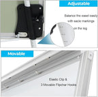 Whiteboard Easel 36" x 24" Height Adjustable, Magnetic Dry Erase Board with Tripod Stand, Portable Presentation Easel Includes Flip Chart Paper Pad (25 Sheets), Magnets & Eraser