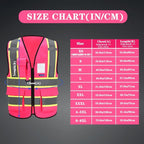 AYKRM 11 color High Vis Reflective Safety Vest for Women Men Security Pocket Zipper