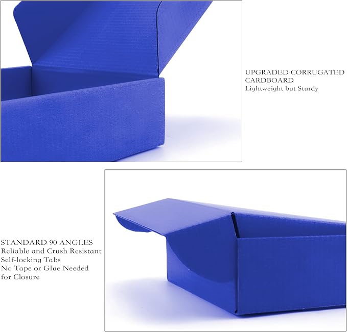 15 Pcs Royal Blue Cardboard Boxes Shipping Boxes, Recyclable Colored Corrugated Cardboard Box Small Mailing Storage Gift Boxes for Shipping, Mailing, Gifts Packaging, 6x6x2" (Royal Blue)