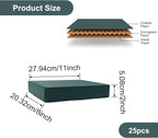 25 Pack Green Shipping Boxes 11 x 8 x 2 Inch Corrugated Cardboard Boxes, Recyclable Packaging Gift Boxes for Presents, Birthday, Christmas, Bridal, Wedding, Party Favor, Cupcake, Crafting