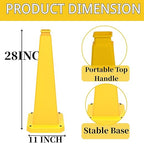 BESEA 3 Pack 28" Bright Yellow Traffic Safety Cones with Weighted Base, High-Visibility Parking Cones for Driveways, Business Parking Lots, Garages, Indoor/Outdoor Use