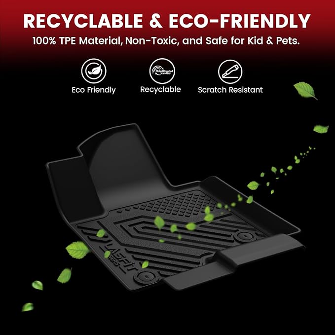 LASFIT Floor Mats for Kia Seltos 2026 2025 2024 2023 2022 2021, All Weather TPE Custom Fit Floor Liners 1st & 2nd Row Car Mats Accessoires for Kia Seltos 2021-2026, Black