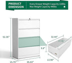 4 Drawer Lateral File Cabinet, Metal Filing Cabinets for Home Office, Wide File Storage Cabinet for Letter Legal Size Hanging File Folders, Assembly Required, (White)