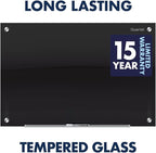 Quartet Magnetic Dry Erase Board, 72" x 48" Glass Whiteboard for Wall, Infinity, Black (G7248B)