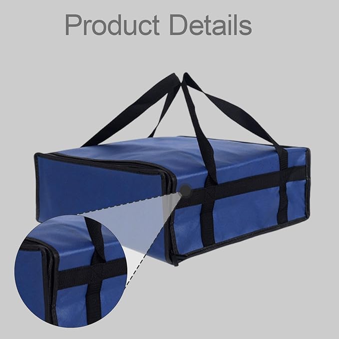 Insulated Pizza Delivery Bag for Hot and Cold Food, Reusable Thermal Carrier for Commercial, Picnic, DoorDash, Uber Eats, Large Size- Medium