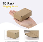 Ellbest 50 Pack Kraft Paper Boxes, Foldable Rectangular Paper Box Packing Box for shipping, Storaging Small items, Brown, 3.62 x 1.98 x 1.02 inches